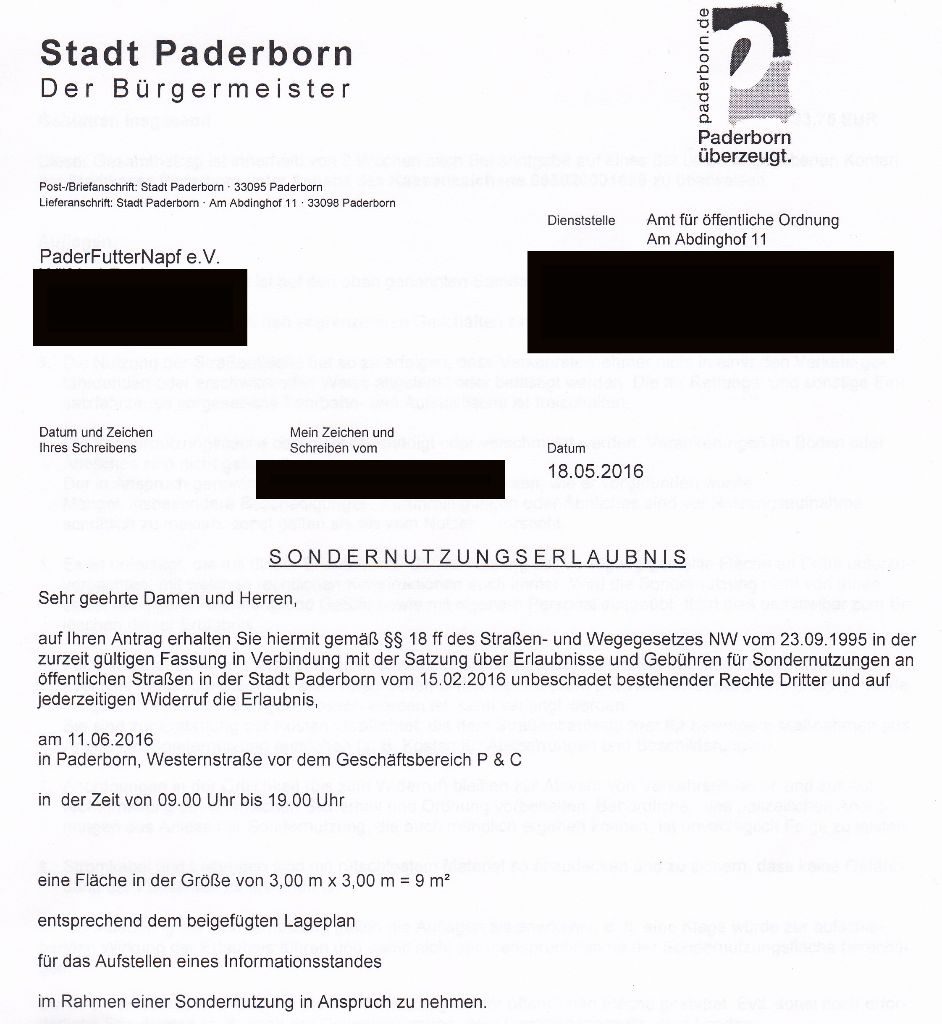 Infostand Westernstrasse bestätigt